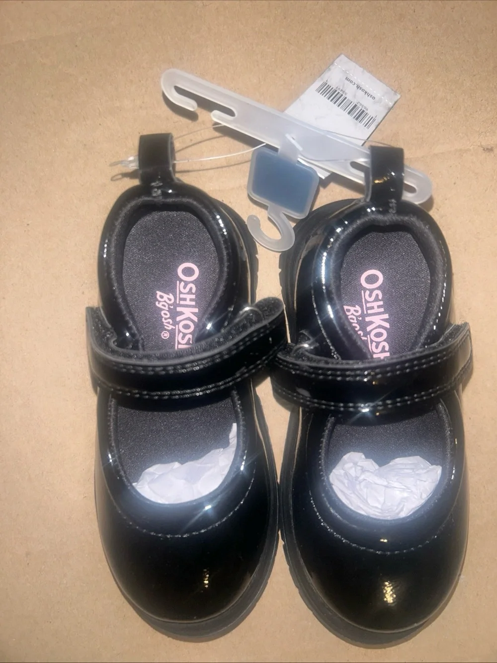 OshKosh Toddlers Girls Black Patent Mary Jane Dress Shoes Wipe Clean Size 6